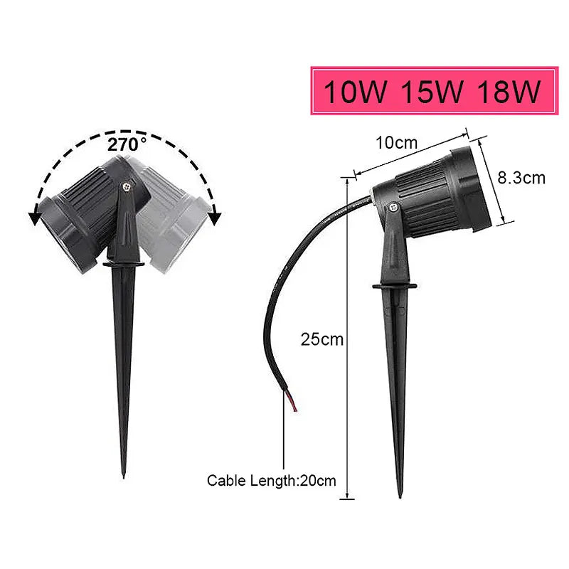 LED COB Havelys – Außen Erdspieß Spotlight (5W/7W/10W/15W/18W)