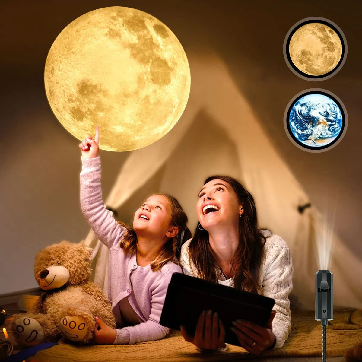 USB Deckenprojektionslampe – Mond & Erde Atmosphärenlicht