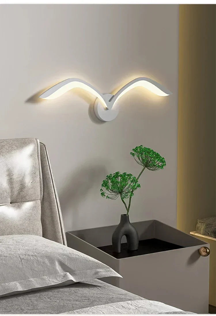 NordLicht - LED Möwe-Wandleuchte im skandinavischen Design