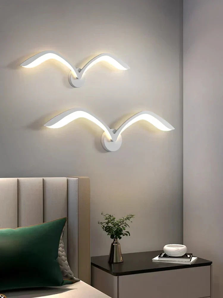 NordLicht - LED Möwe-Wandleuchte im skandinavischen Design