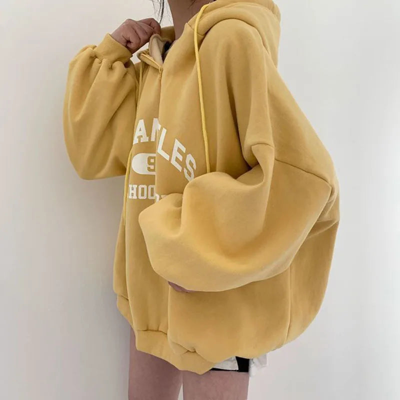 Amara - Lässiger oversized beiger Kapuzenpullover für Frauen | Perfekt für entspannte Tage