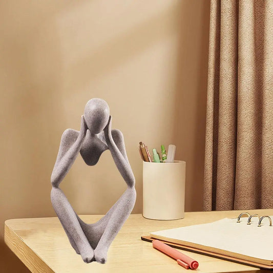 Abstrakt Resin Skulptur til Moderne Indretning – Inspirerende Tænker Figur, 8,5 x 5,5 x 12,5 cm-1