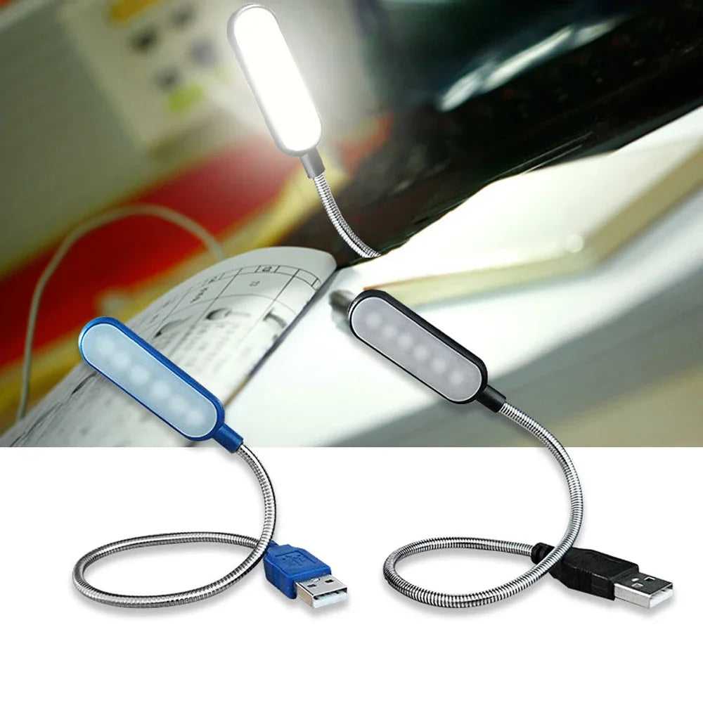 Mini USB LED Buchlampe | Flexibel & Tragbar | 6 LED Lichter | Für Laptop & Powerbank