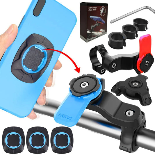Handyhalter für Fahrrad & Motorrad | Stoßfest & 360° drehbar | Für 4,7–7,2" Smartphones | Universelle Montage
