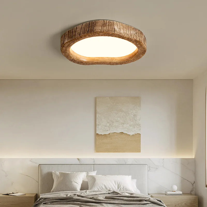 RusticaLumen - Verzaubernde LED-Deckenlampe aus rustikalen Baumstämmen