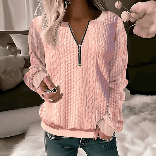 Leona - Warmer Pullover mit Reißverschluss