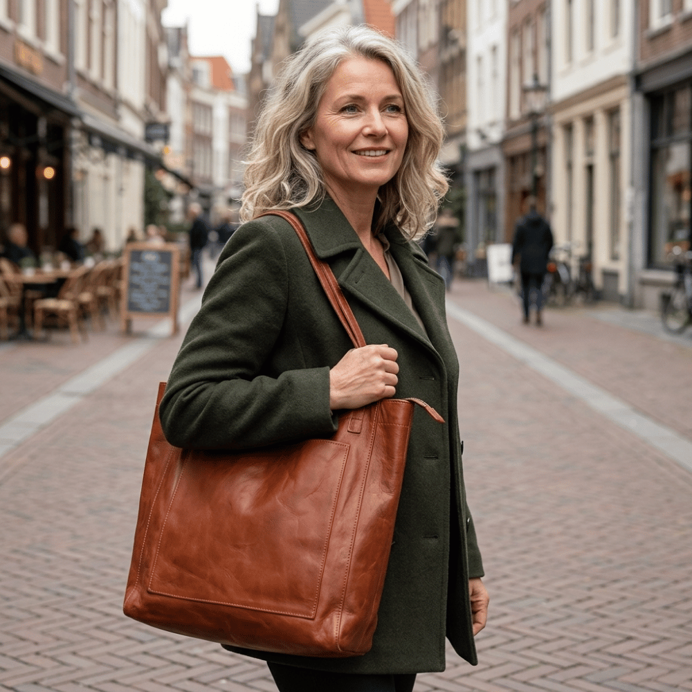 Yasmina - Skuldertaske i læder | 50% RABAT