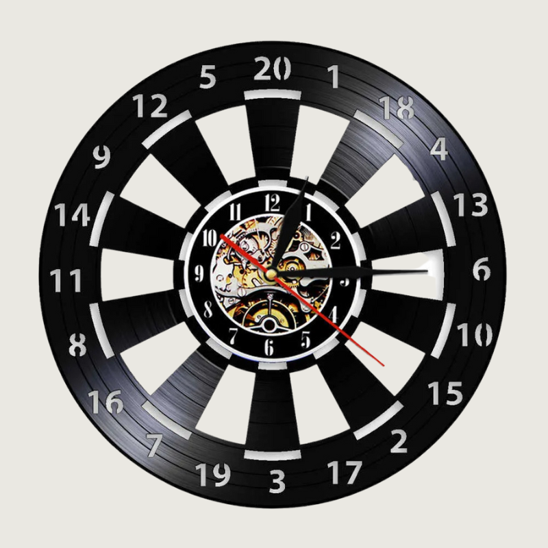 VinylTime - Retro Dart-Wanduhr aus Vinyl