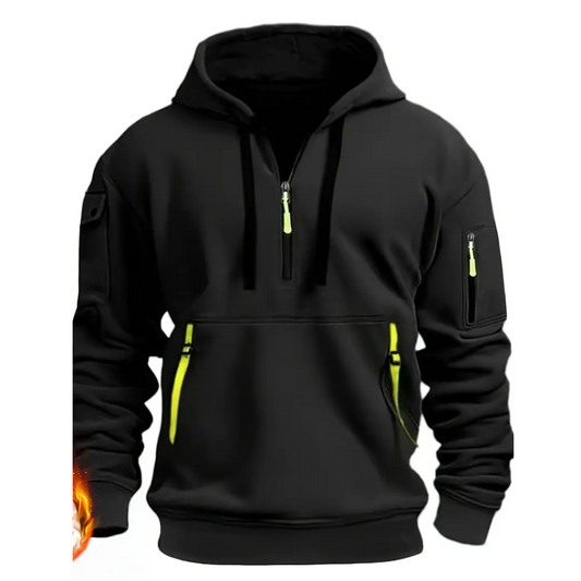 Ronan - Warmer Hoodie mit halbem Reißverschluss für Männer