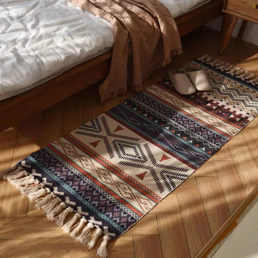 BohoLuxe - Boheme Vintage Plaid Teppich - Atmosphärischer Wohnteppich