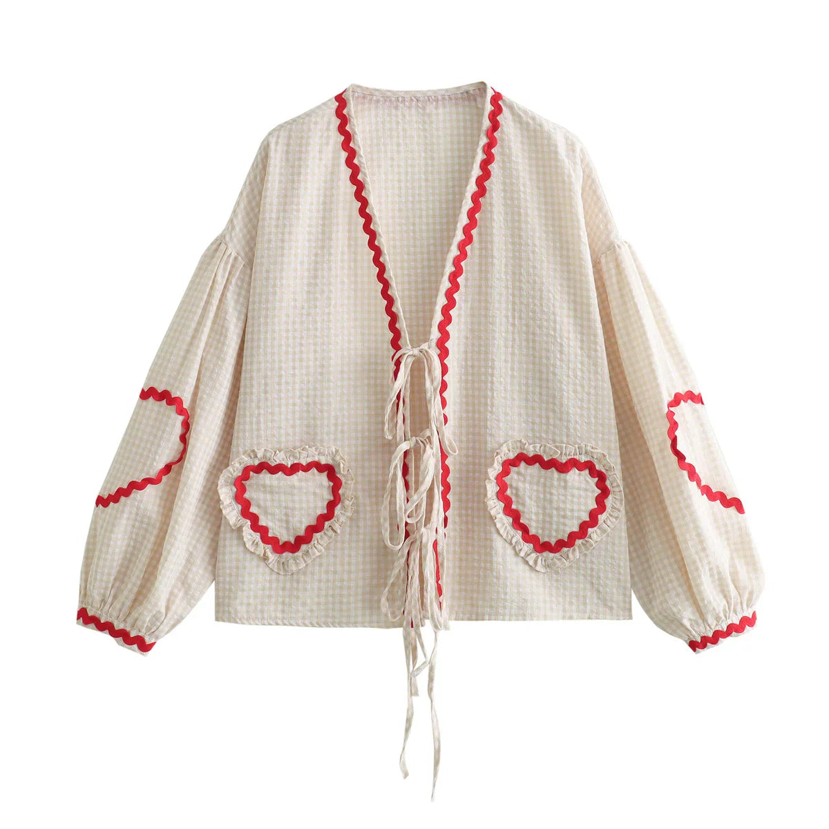Elara - Süße Bluse mit Herzmuster