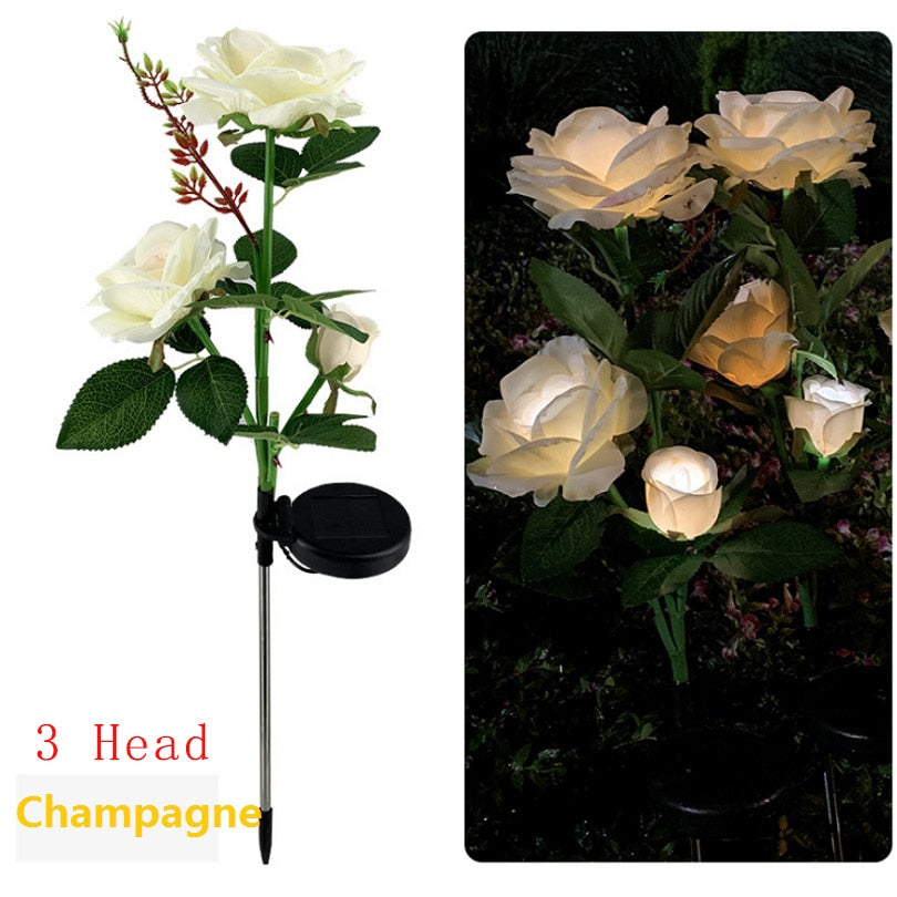 LumiRose - Solar LED Rosenblüten-Nachtlampe für den Garten