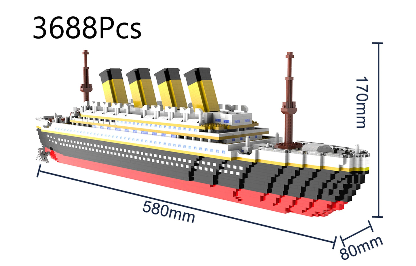 LED-oplyst mikrotegning af Titanic-skib (displaystativ)