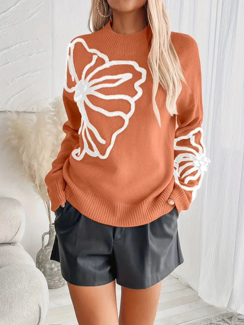 Brynlee - Locker gestrickter Pullover mit hängenden Schultern und Stehkragen