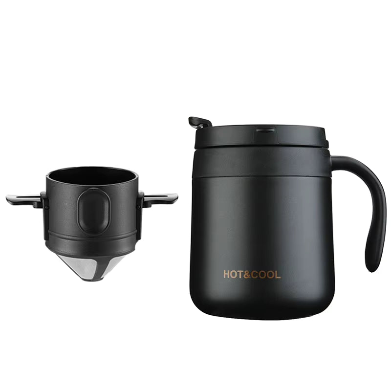 Wiederverwendbarer und tragbarer Kaffeefilter aus rostfreiem 304er Edelstahl (für die meisten Tassen geeignet)