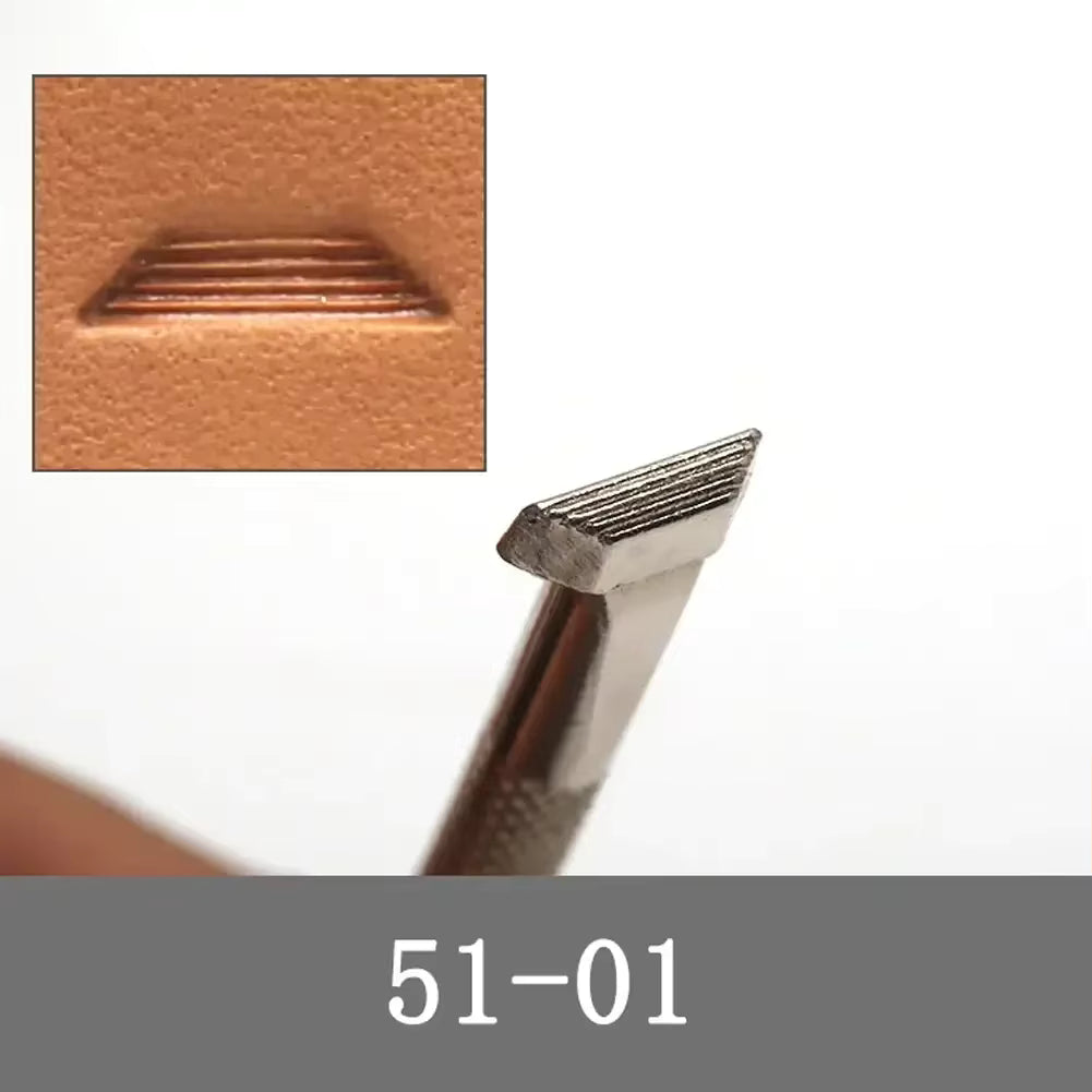 Sæt til prægning af læder med massivt stål og træhåndtag (flere designs)