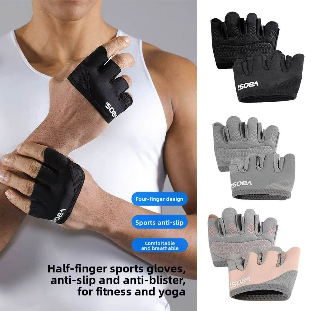 Atmungsaktive Gewichtheberhandschuhe mit rutschfestem Griff und Schutz vor Hornhaut (halbe Finger)