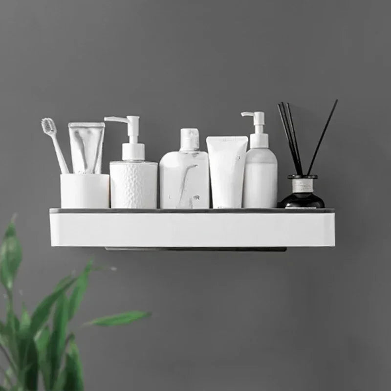 Boremindre pladsbesparende over-toilet opbevaringshylde (med papirholder og kroge)