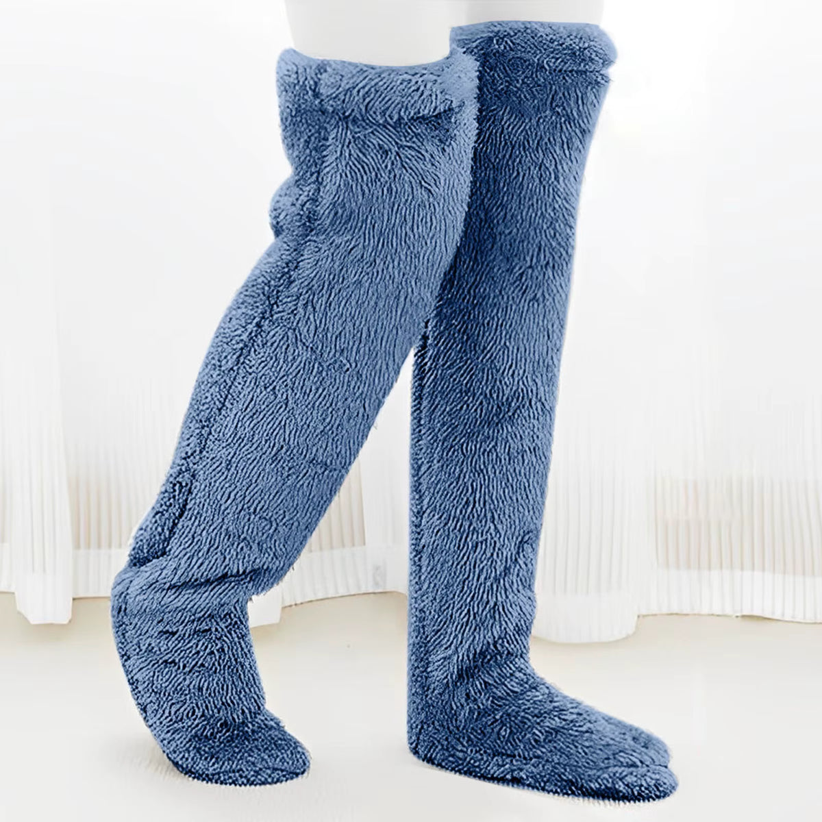Thermische Bettsocken mit Fleecefutter und rutschhemmender Sohle (Einheitsgröße)