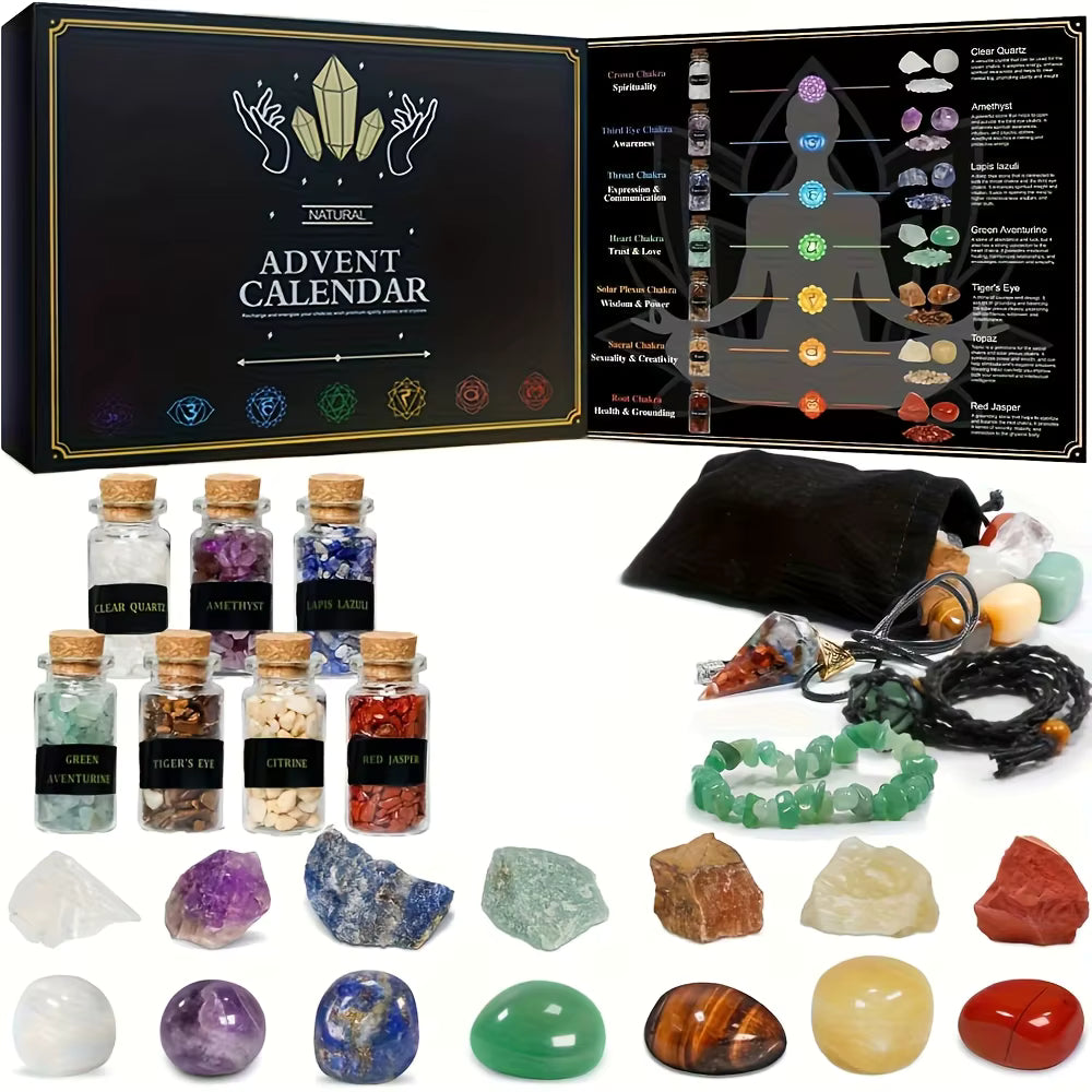 Heilender Chakra-Kristall-Adventskalender (24 Tage)