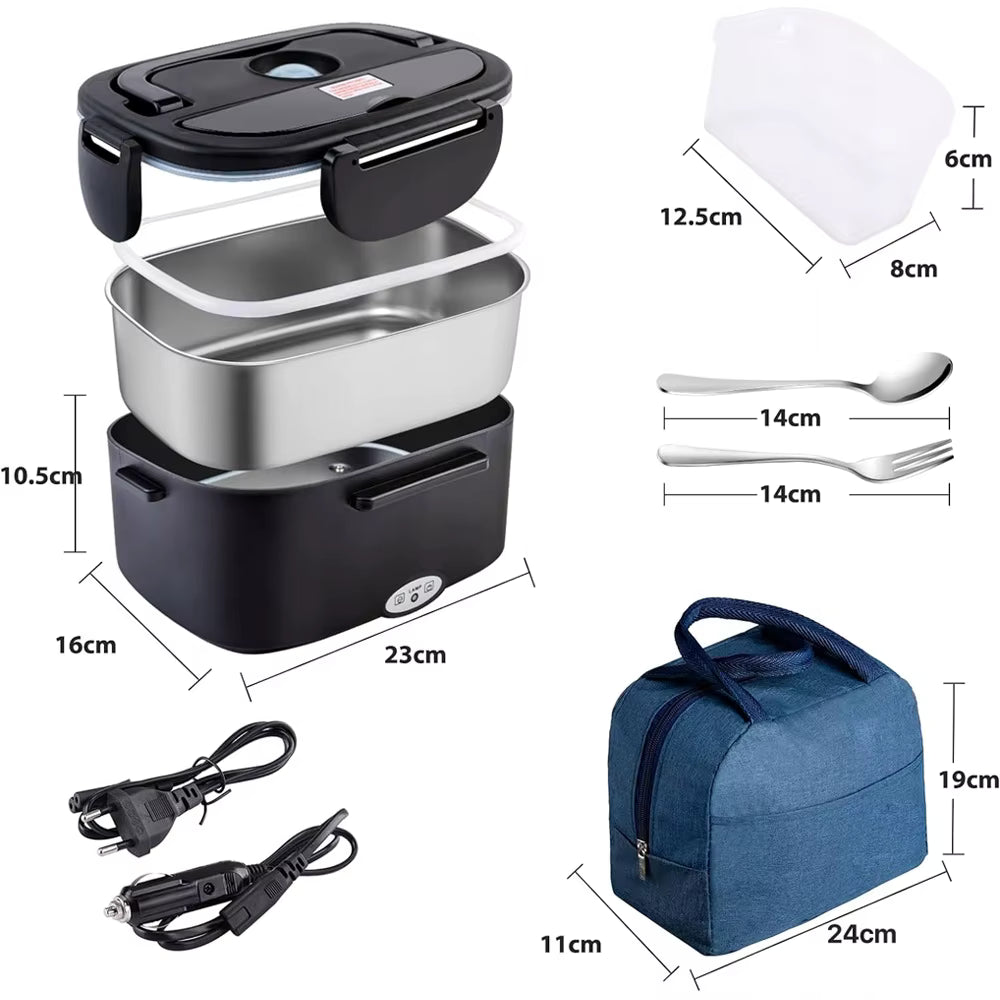 Doppelspannung Elektrische Lunchbox aus Edelstahl mit Schnellaufheizung (1,5L)