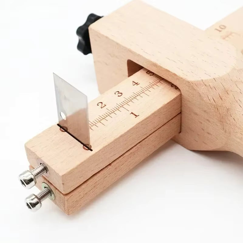 Verstellbarer Präzisionsschneider für Holz- und Lederriemen (5 austauschbare Klingen)