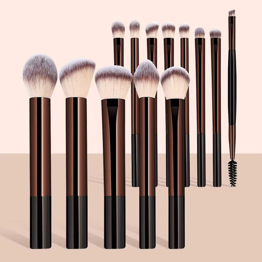 Blødt syntetisk børste sæt til makeup (13 dele)