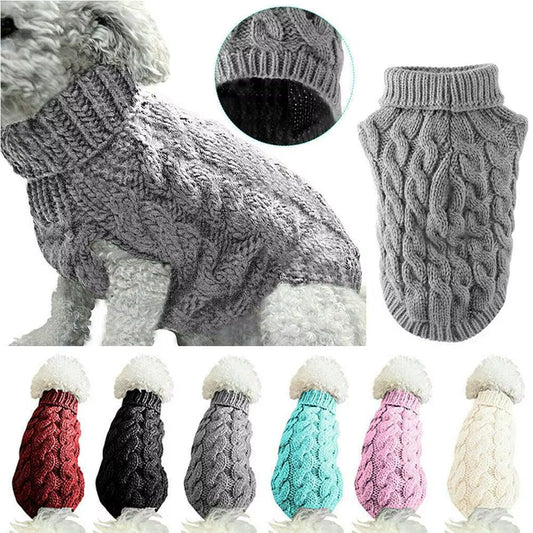 Gestrickter Rollkragen für Hunde und Katzen (kleine Hunde und Katzen)