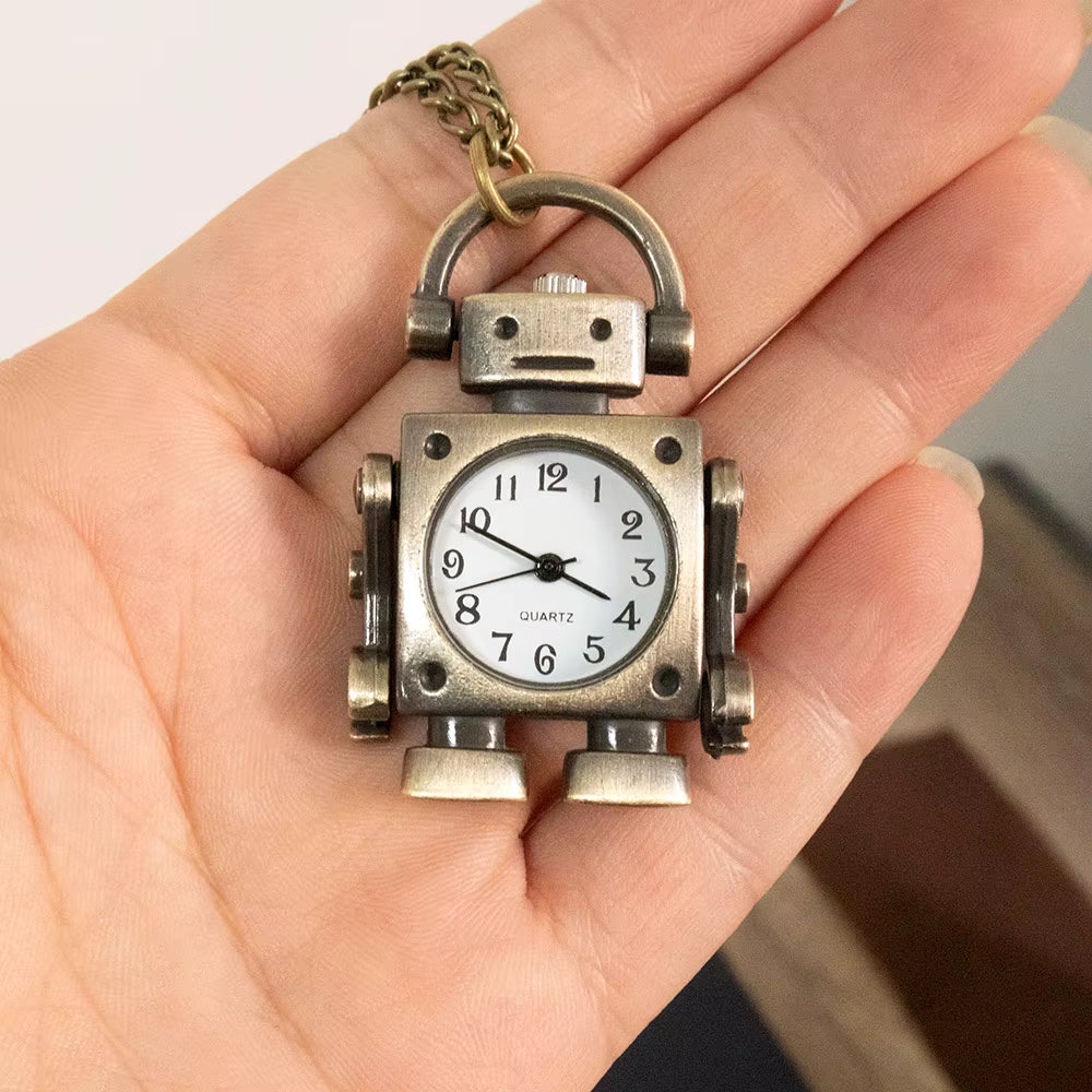 Quarz-Taschenuhr im Roboterdesign (arabische Ziffern)