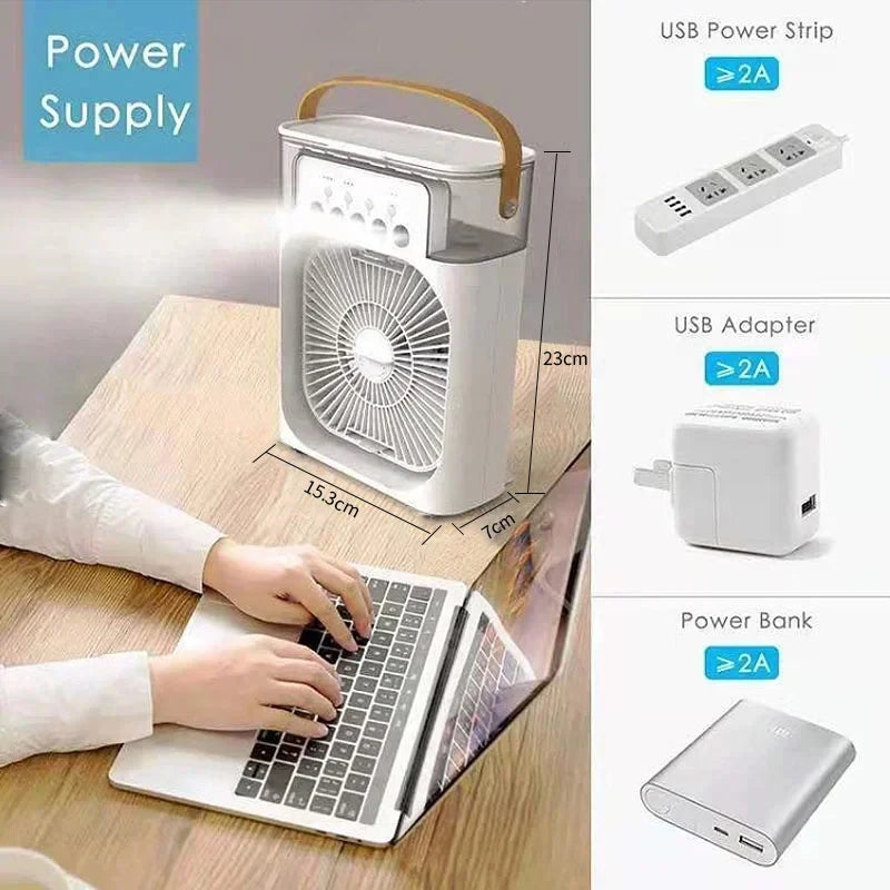 3-in-1 tragbarer USB-Luftkühler (600 ml)