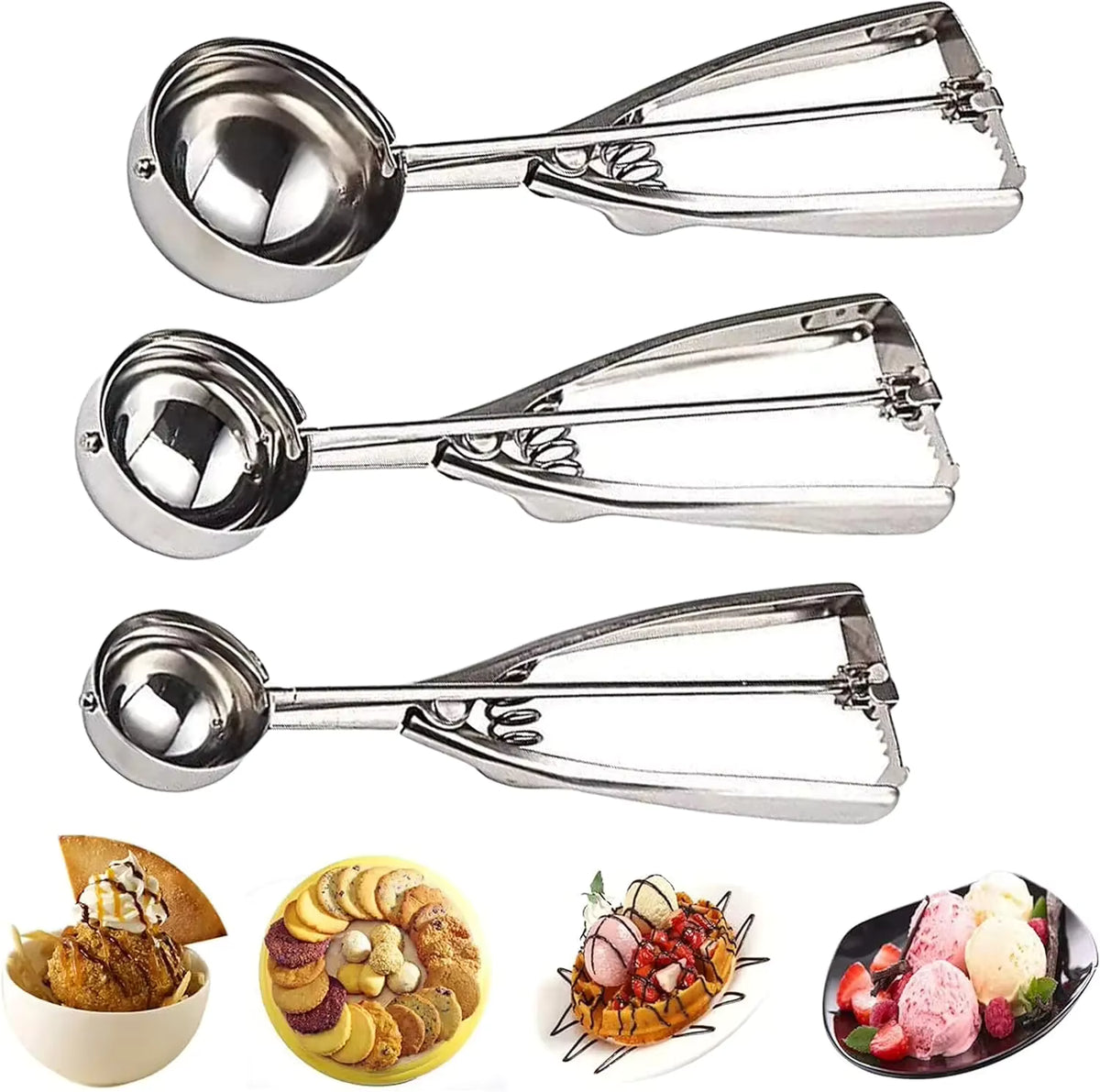 Langlebiges Kugellöffel-Set mit scharfer Kante (3-teilig)