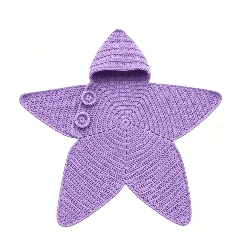 Weicher handgestrickter Seestern-Babyanzug (Frühling/Herbst)