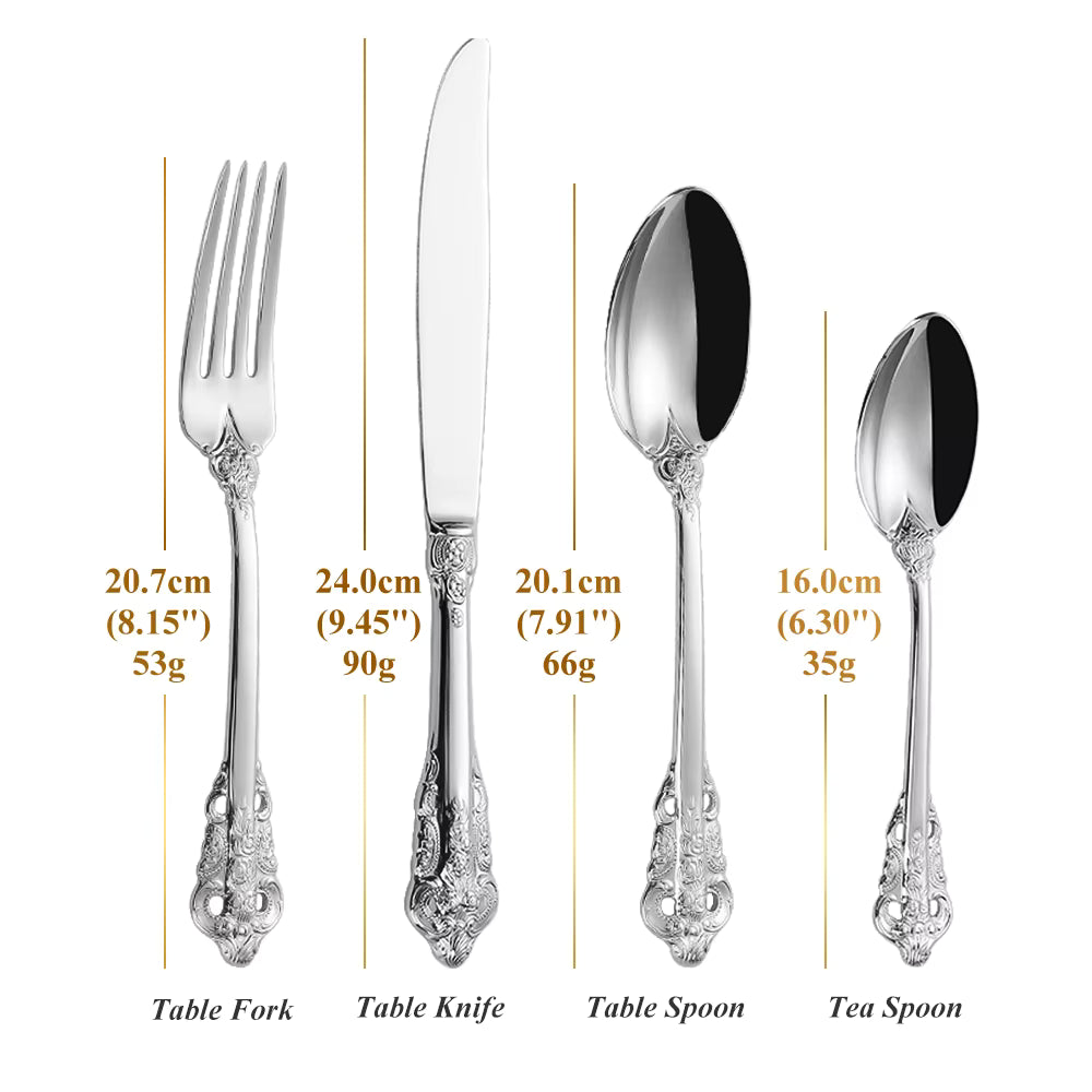 Elegantes Vintage-Besteckset aus Edelstahl