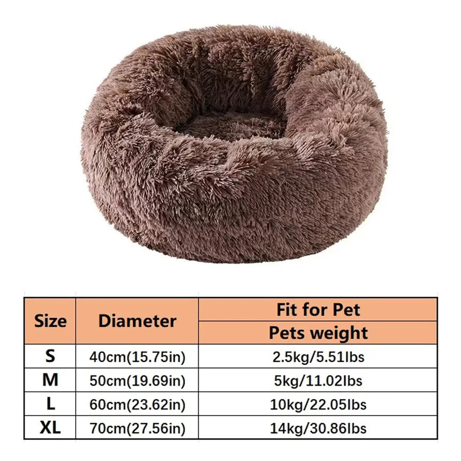 Beruhigendes weiches, rutschfestes Donut-Haustierbett (maschinenwaschbar)