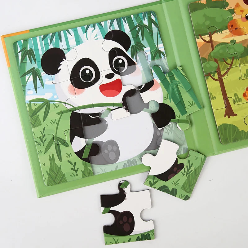 Magnetisches Holzpuzzle-Buch (3-in-1)