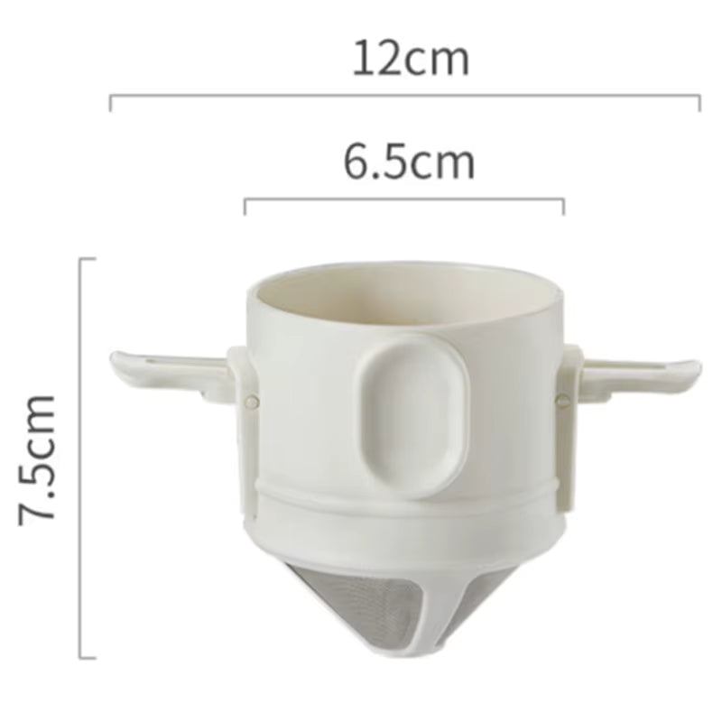 Wiederverwendbarer und tragbarer Kaffeefilter aus rostfreiem 304er Edelstahl (für die meisten Tassen geeignet)