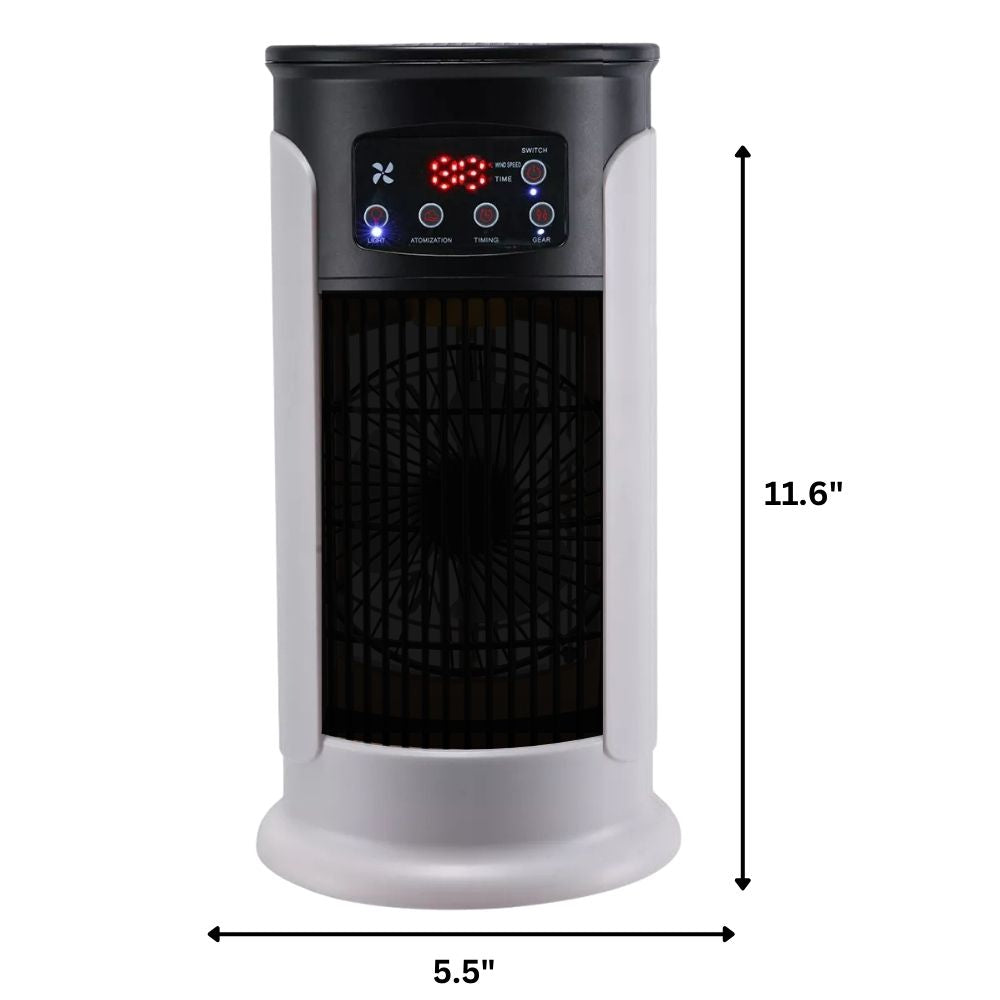 Luftkøler 3-i-1 Kompakt med Fjernbetjening og Oscillation | Køler Befugter og Ventilerer | Timer op til 8 Timer 18 W
