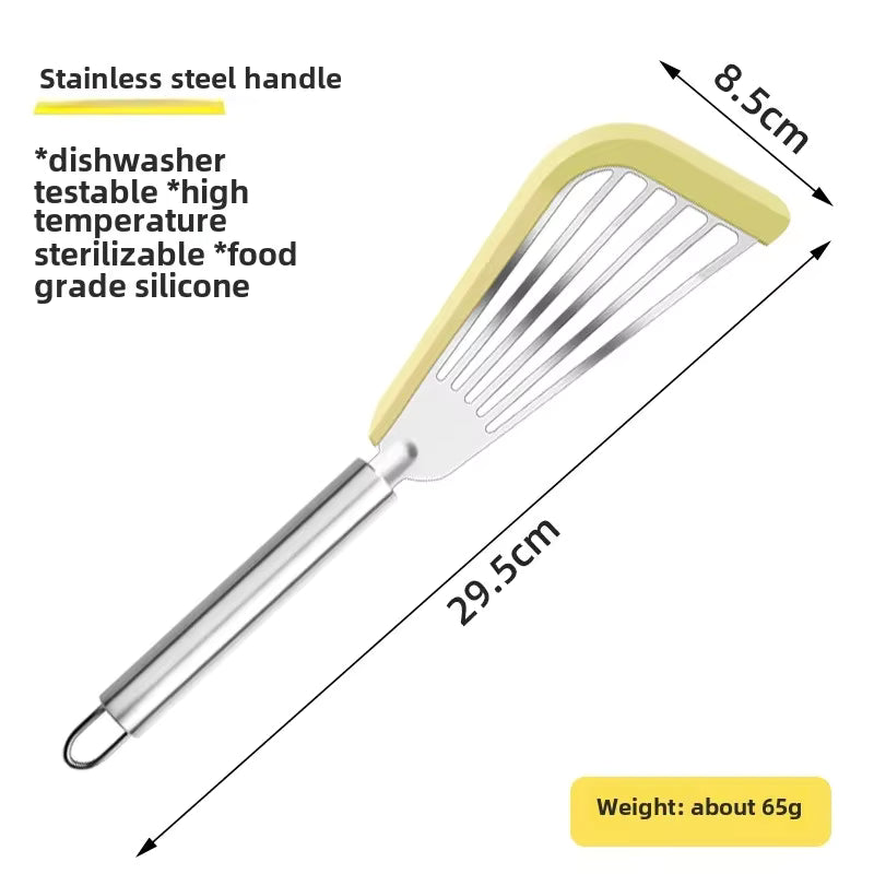 Hitzebeständiger Fischwender aus Edelstahl (Silikon- und Gelgriff)