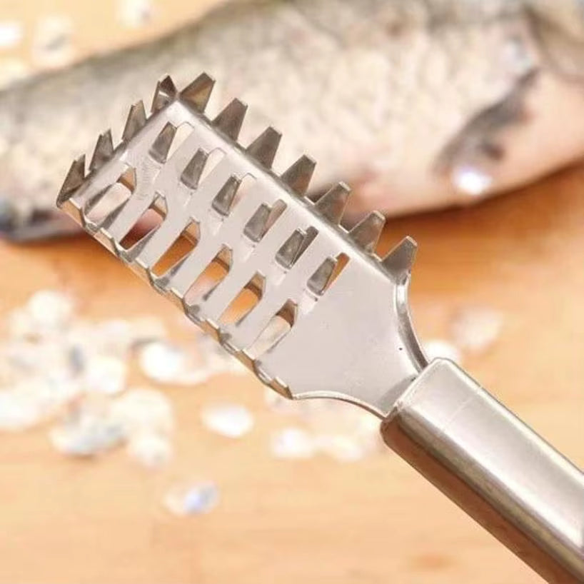 Kompakter 2-in-1-Fischschupper und Garnelenentdarmgerät aus Edelstahl