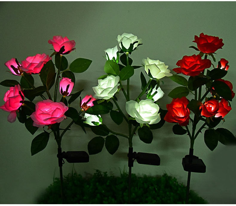 LumiRose - Solar LED Rosenblüten-Nachtlampe für den Garten