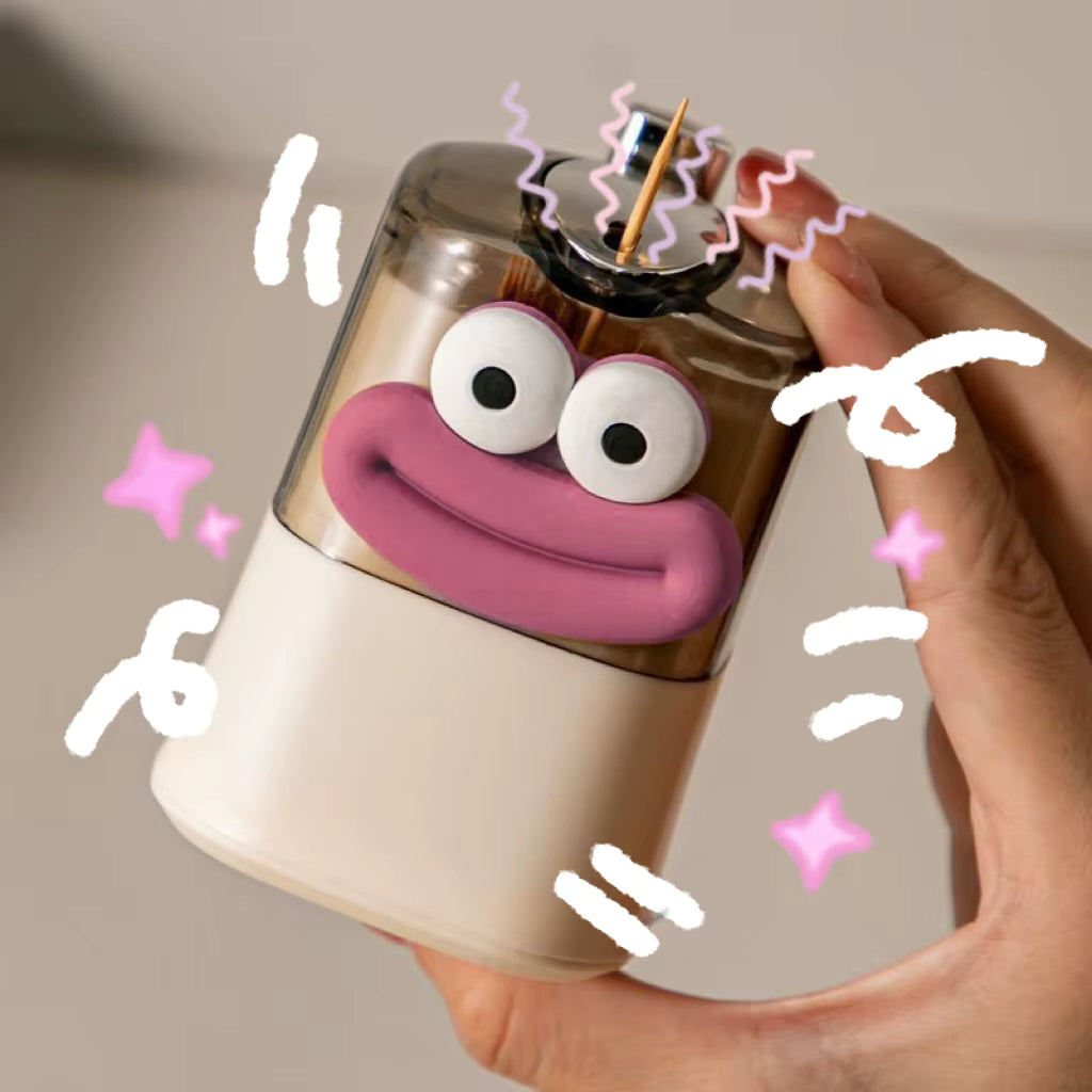 Hygienischer automatischer Pop-up-Zahnstocher-Spender (süßes Cartoon-Design)