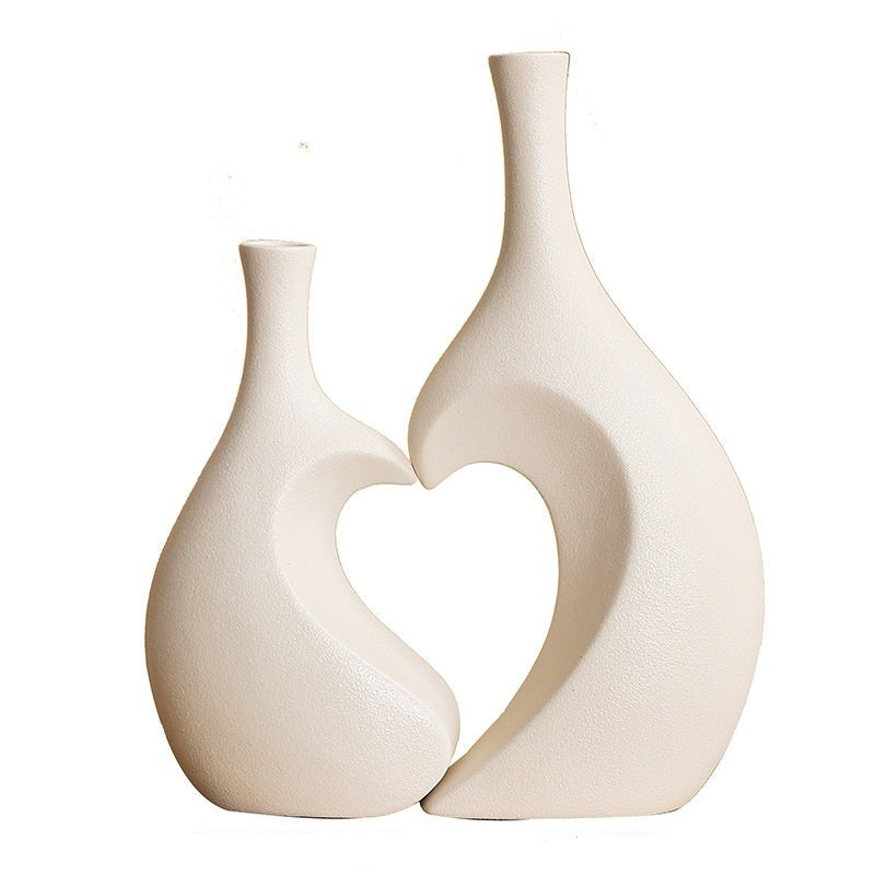 Elegant Keramisk Vase i Europæisk Design – Høj Kvalitet til Indretning i Hvid, Sort, Grå eller Blå-3
