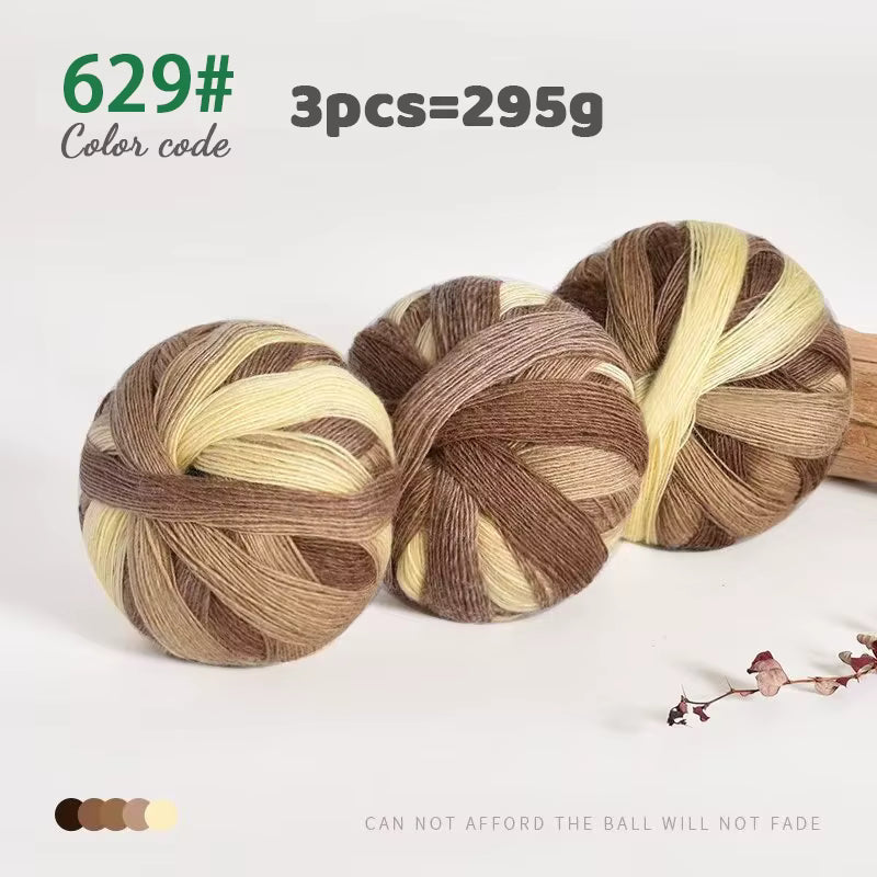 Vierfarbiges mehrfarbiges Farbverlauf-Wollgarn (295 g)