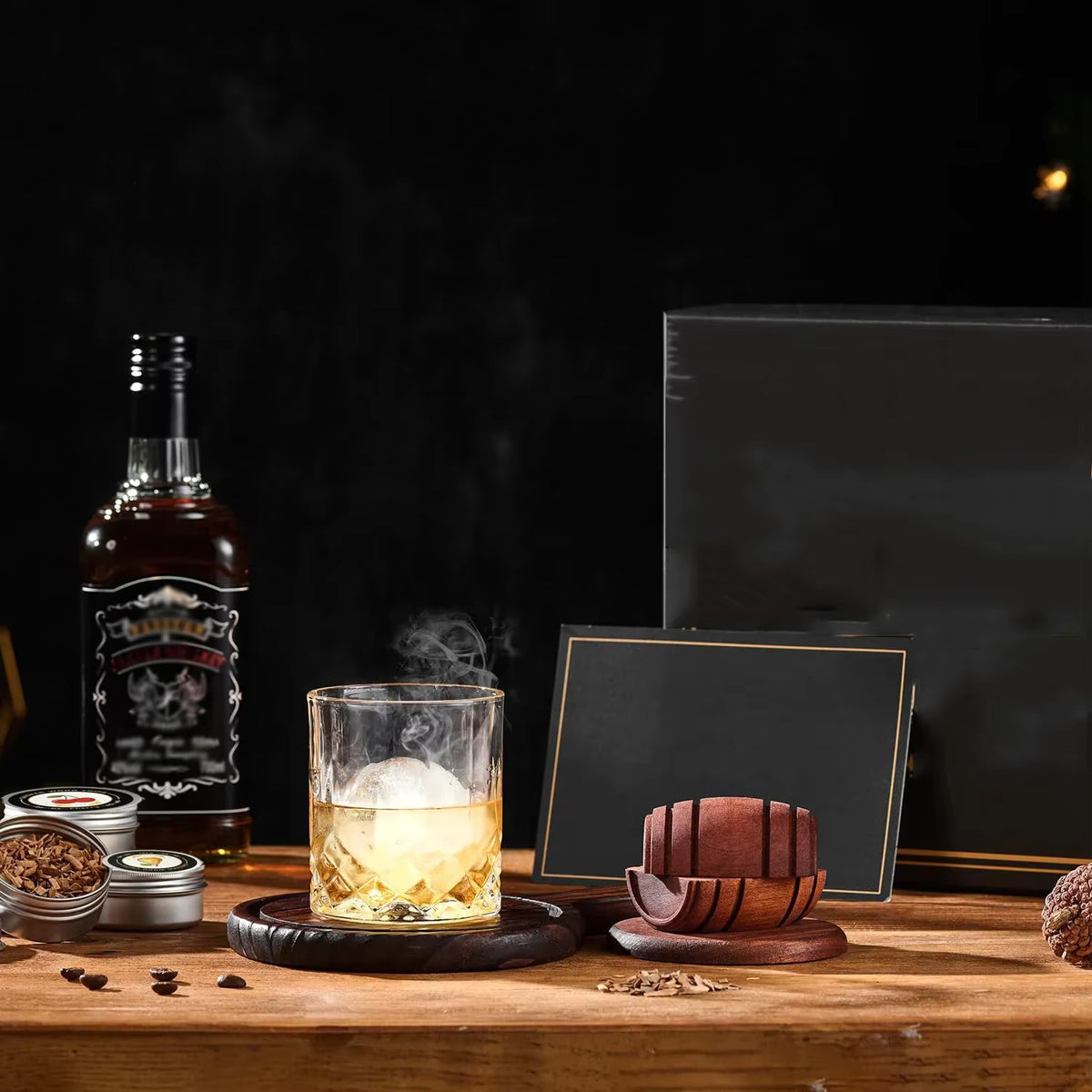 Manuelles Whisky-Räucherset mit 6 Holzchips (Geschenkset)