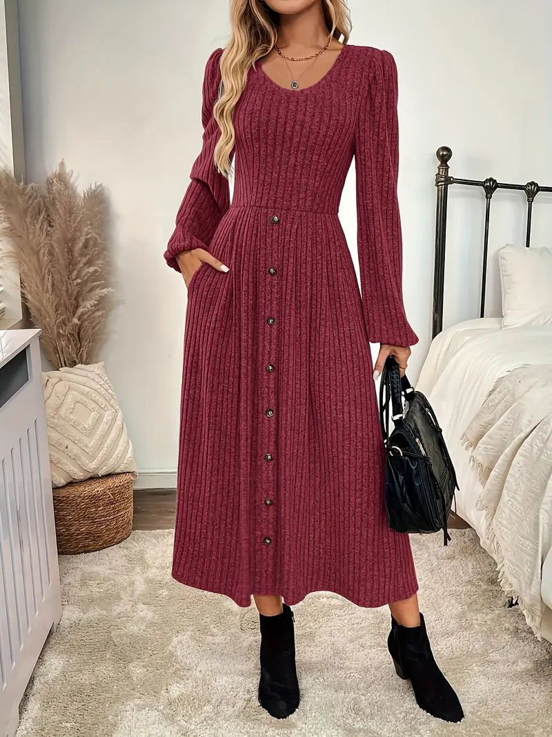 Freyja - Elegantes A-Linien Strickkleid für Frauen