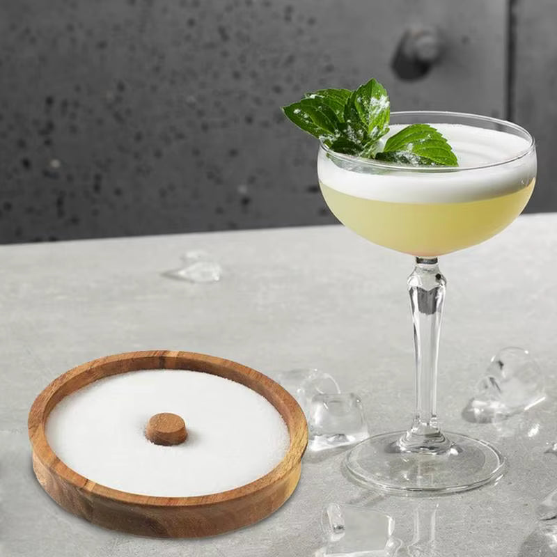 Stabiler Cocktail-Rimmer aus Holz für den doppelten Gebrauch (Salz & Zucker)