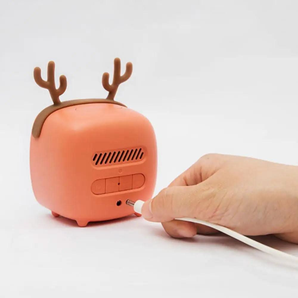 Mini-tegnefilm-tv-vækkeur til børn, LED-natlampe til opladning ved sengen, snooze-ur, justerbar lysstyrke, vågn op med lysfarveindstilling