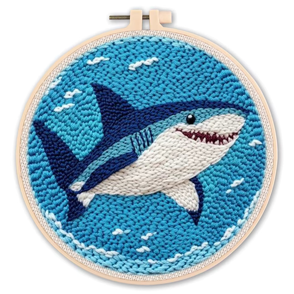 Begynder-venligt fortrykt punch-nål broderisæt (20x20cm)