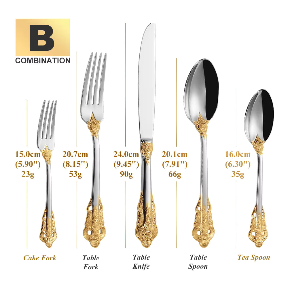 Elegantes Vintage-Besteckset aus Edelstahl