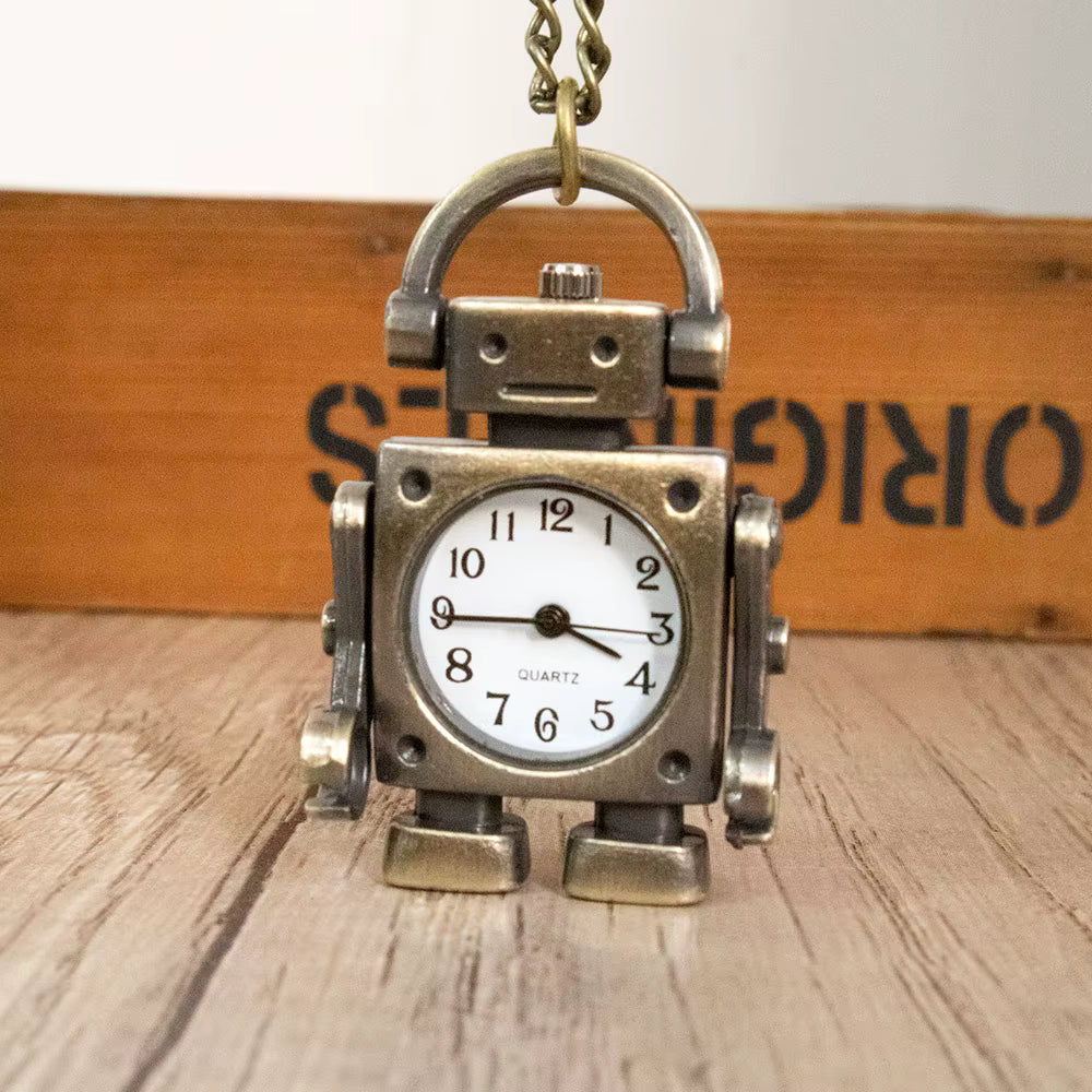 Quarz-Taschenuhr im Roboterdesign (arabische Ziffern)